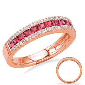 Rose Gold Ruby & Diamond Ring