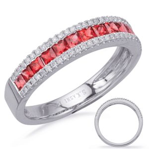 White Gold Ruby & Diamond Ring