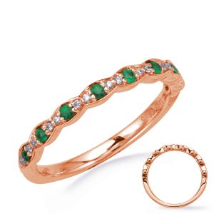 Rose Gold Diamond & Emerald Band