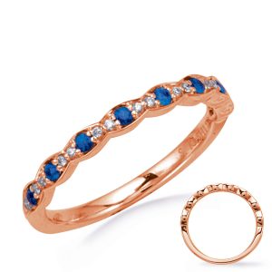 Rose Gold Diamond & Sapphire Band