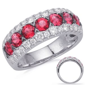 White Gold Ruby & Diamond Ring