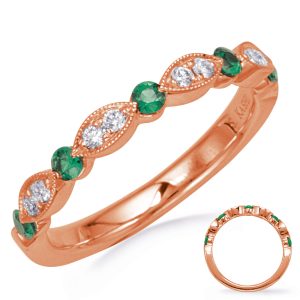 Rose Gold Emerald & Diamond Ring