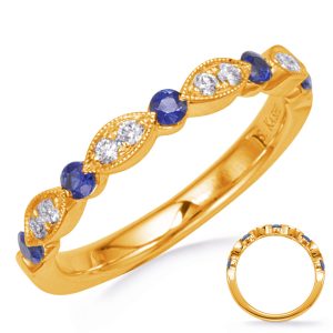 Yellow Gold Sapphire & Diamond Ring