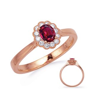 Rose Gold Ruby & Diamond Ring