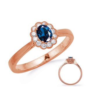 Rose Gold Sapphire & Diamond Ring