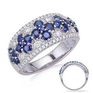White Gold Sapphire & Diamond Ring