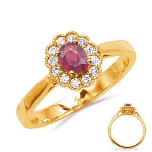 Yellow Gold Ruby & Diamond  Ring