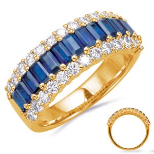 Yellow Gold Sapphire & Diamond Ring
