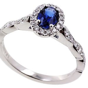 White Gold Oval Sapphire Ring