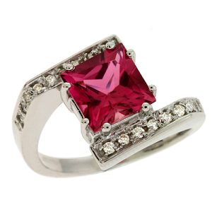 Pink Tourmaline./diamond Ring