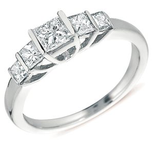 White Gold Five Stone Band