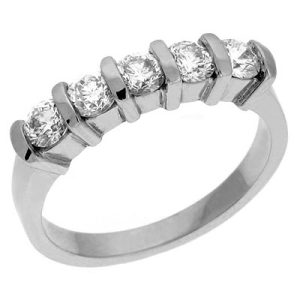 Diamond Band Five Stone Bar