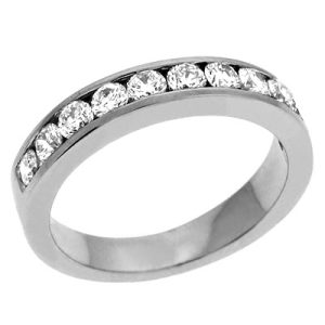 Channel Set White Gold Band