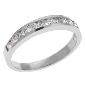 Channel Set Band White Gold