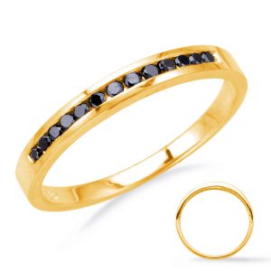 Yellow Gold Black Diamond Band