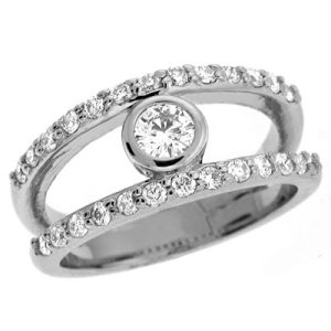 White Gold Diamond Fashion RIng
