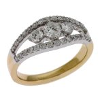 Yellow & White Gold Three Stone Ring