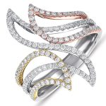 Tri Color M. Pave Ring
