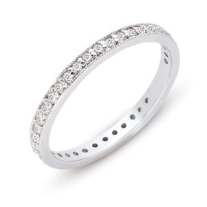 White Gold Millgrain Band