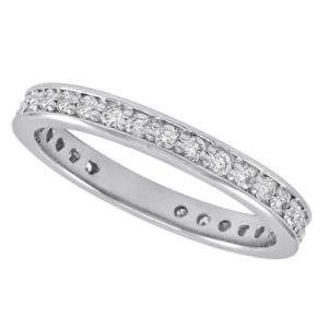 White Gold Millgrain Band