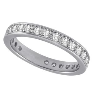 White Gold Millgrain Band