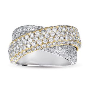Two Tone Diamond Pave Band