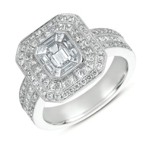 White Gold Micro Pave Ring