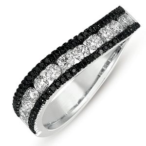 White Gold & Black Diamond Band
