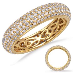 Yellow Gold Eternity Pave Band