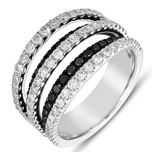 White Gold Black & White Diamond Ring