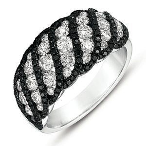 White Gold Black & White Diamond Ring