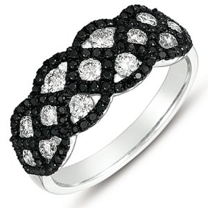 White Gold Black & White Diamond Ring