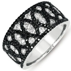 White Gold Black & White Diamond Ring