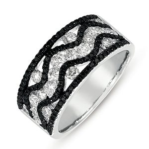 White Gold Black & White Diamond Ring
