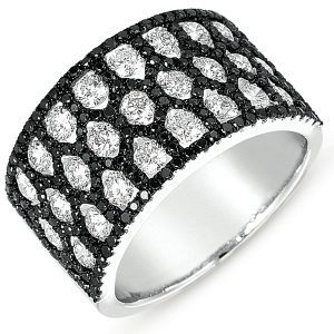 White Gold Black & White Diamond Ring