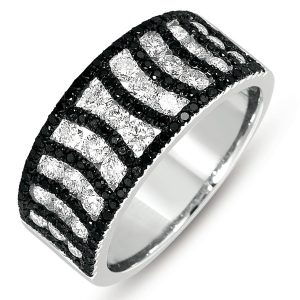 White Gold Black & White Diamond Ring