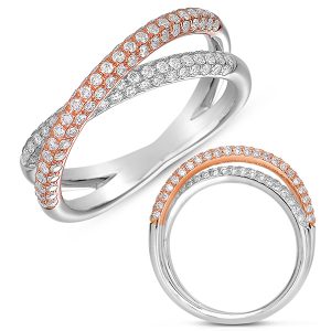 Rose & White Gold Pave Band