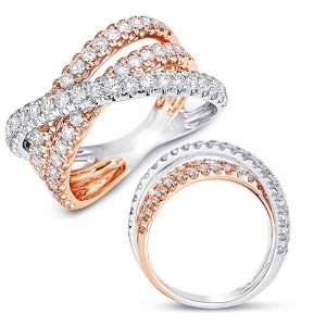 Rose &  White Gold Fashion Ring