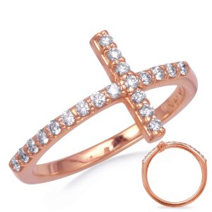 Rose Gold Cross Ring  2.0mm