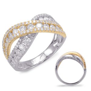 White & Yellow  Gold Fashion Ring