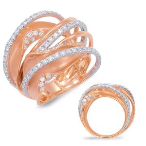 White & Rose Gold Diamond Fashion