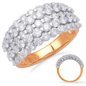Rose & White Gold Diamond Fashion Ring