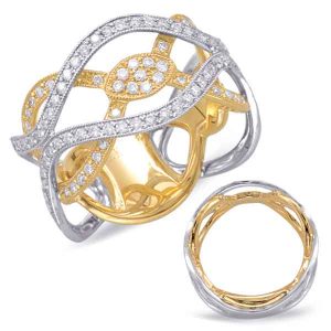 White & Yellow Gold Pave Band