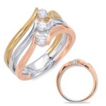 Rose & White & Yellow Gold Fashion Ring