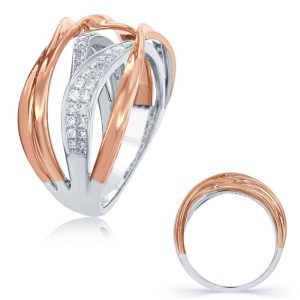 Rose & White Gold Diamond Fashion Ring