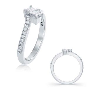 White Gold Two Stone Ring