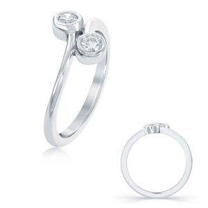White Gold Two Stone Ring