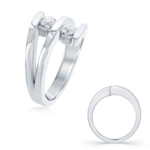 White Gold Two Stone Ring