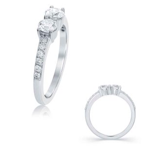 White Gold Two Stone Ring