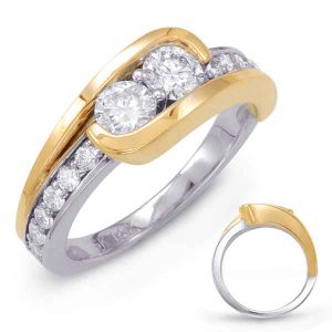White & Yellow Gold Two Stone